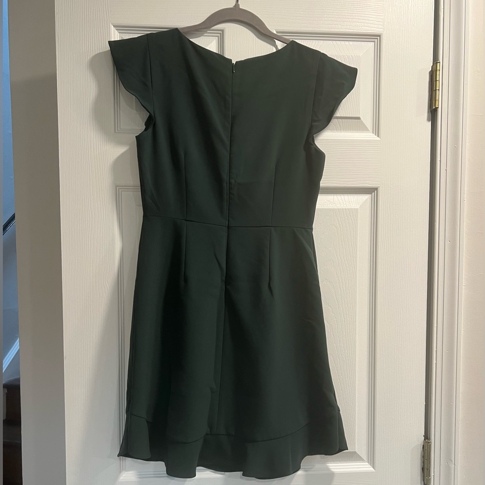 Loft Cap Flutter Sleeve Scalloped Lined Sheath Dr… - image 2